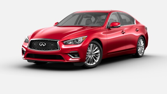 2021 Q50 LUXE AWD in Dynamic Sunstone Red