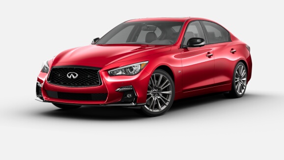 2021 Q50 Red Sport I-LINE AWD in Dynamic Sunstone Red
