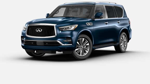 2021 QX80 7-Passenger LUXE AWD in Hermosa Blue