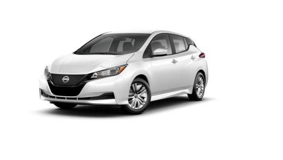 2023 Nissan LEAF S 40 kWh lithium-ion battery in Glacier White